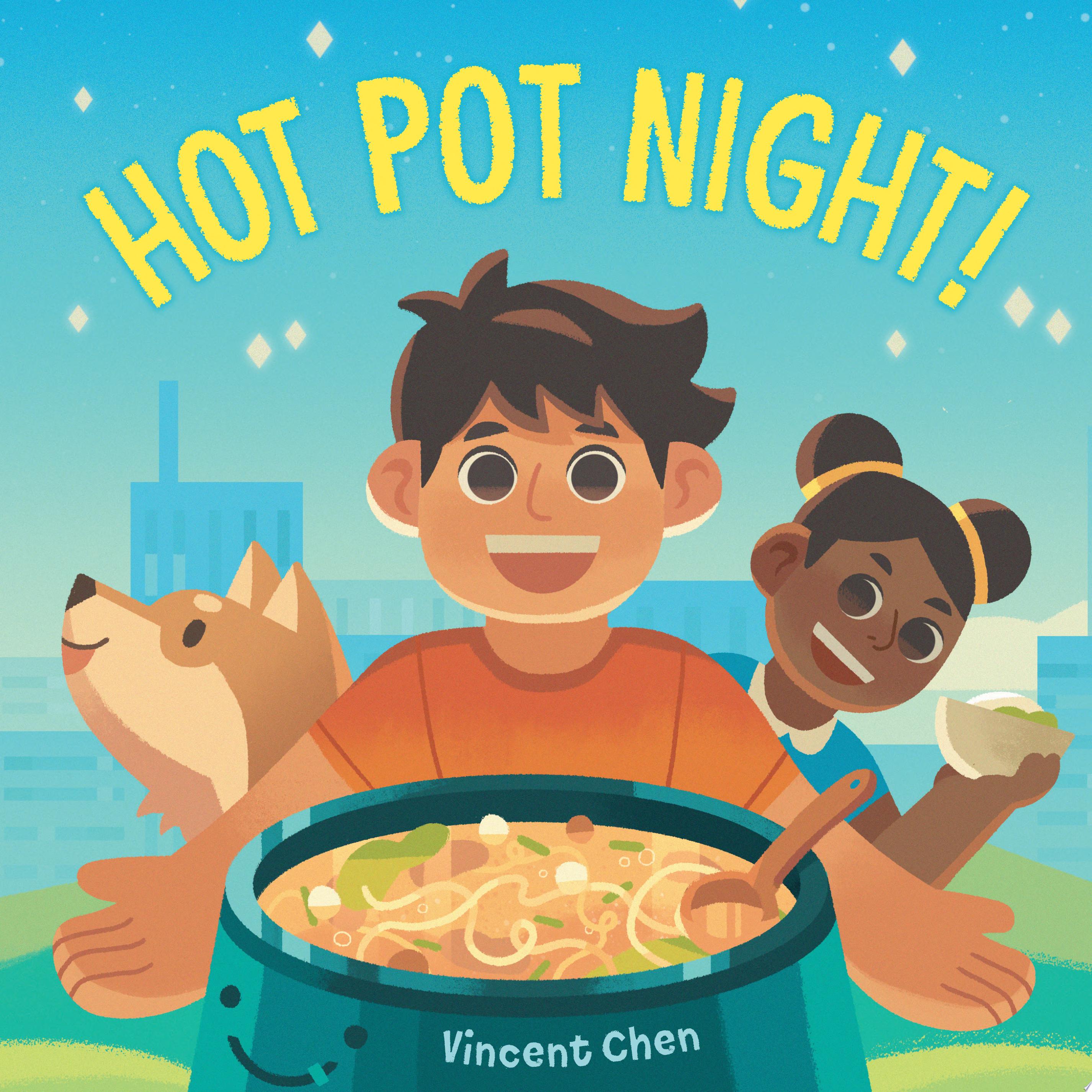 Book cover with title and author and illustration of an Asian boy with a bowl of soup