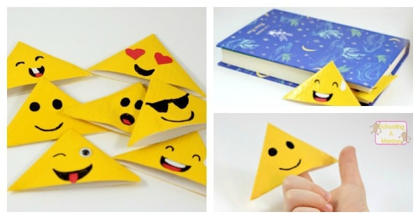 folded bookmarks of emoji faces