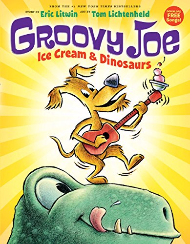 cover with title and illustration of dog and dinosaur