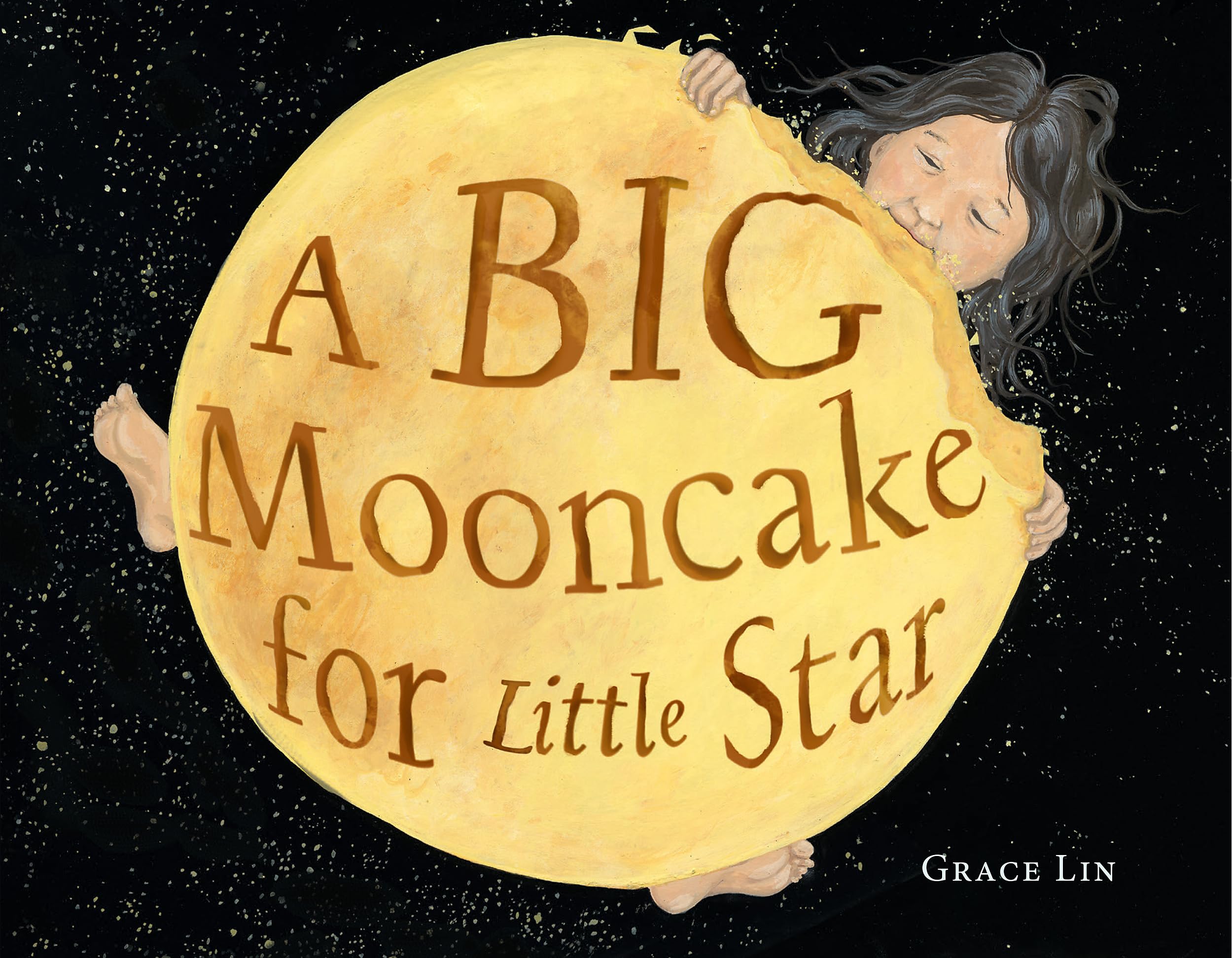 book cover with illustration of a girl and the moon