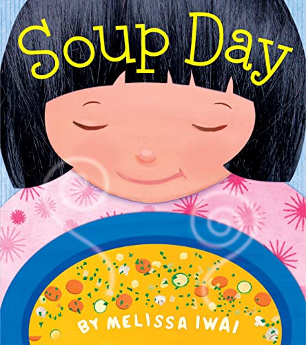 Book cover with title and author and illustration of an Asian girl with a bowl of soup