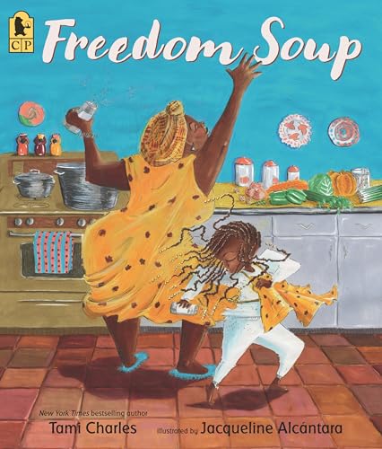 Cover with title and author and Black older woman and Black child dancing in a kitchen. 