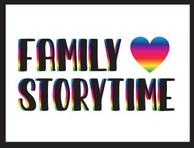 Family Storytime with rainbow heart